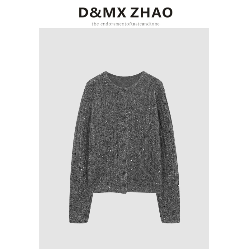 D&MX 2024新年新品 海马毛金银丝线针织开衫35236高个子系列