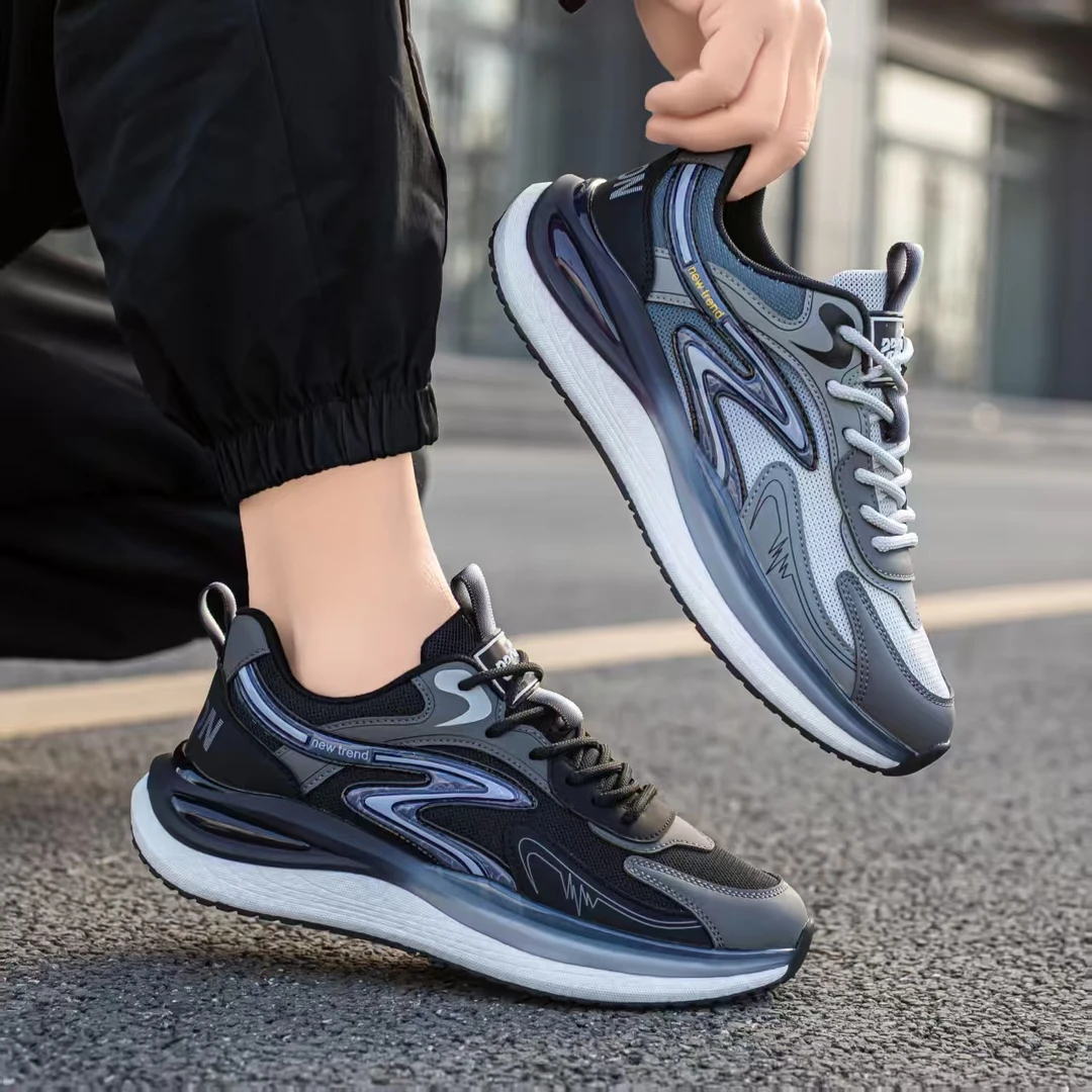 新款大码男鞋45运动休闲鞋46爆米花鞋子47加肥网面鞋轻便透气飞织