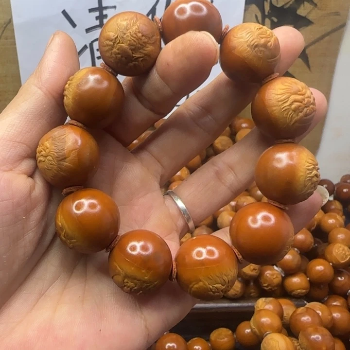 会***象把件橄榄核橄榄核手串