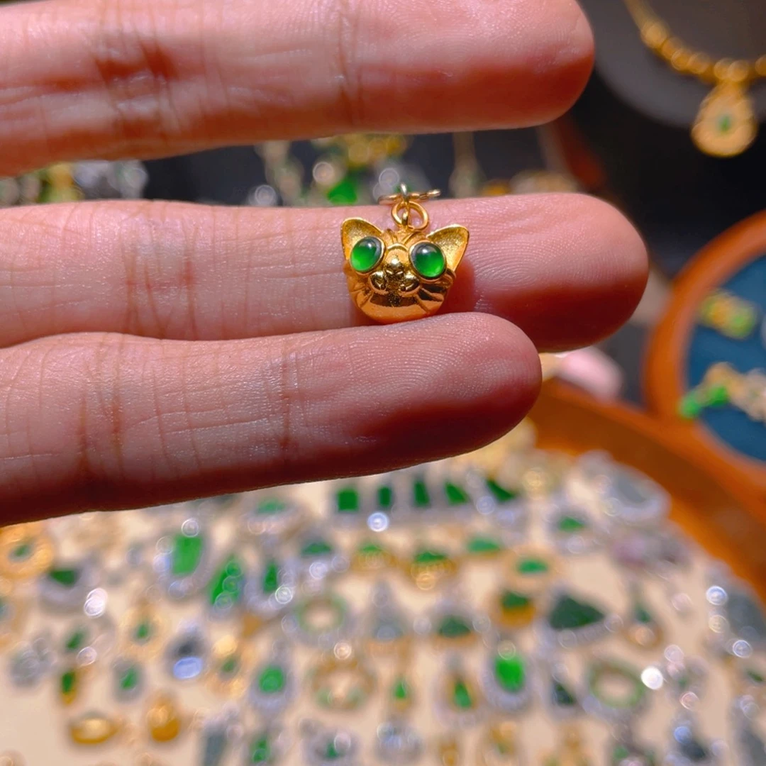 翡翠银S925镶嵌吊坠(不含链)