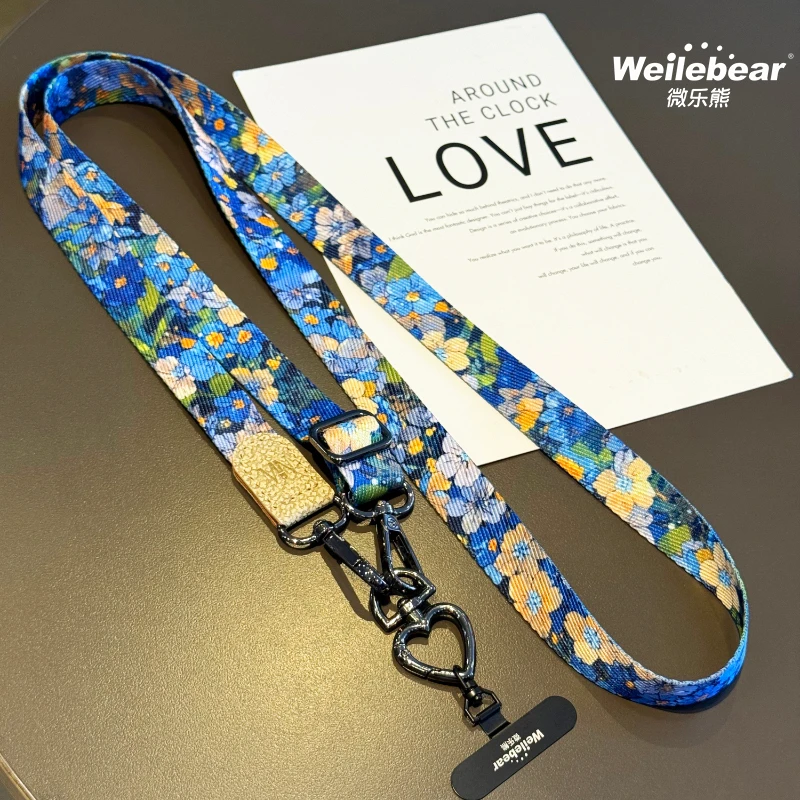 高端臻品夏花手机挂绳斜挎挂脖不勒脖宽结实包包小蜜蜂相机肩背链