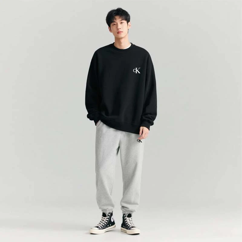 CK2025秋季新款休闲百搭运动套装男女同款户外通勤舒适宽松卫衣