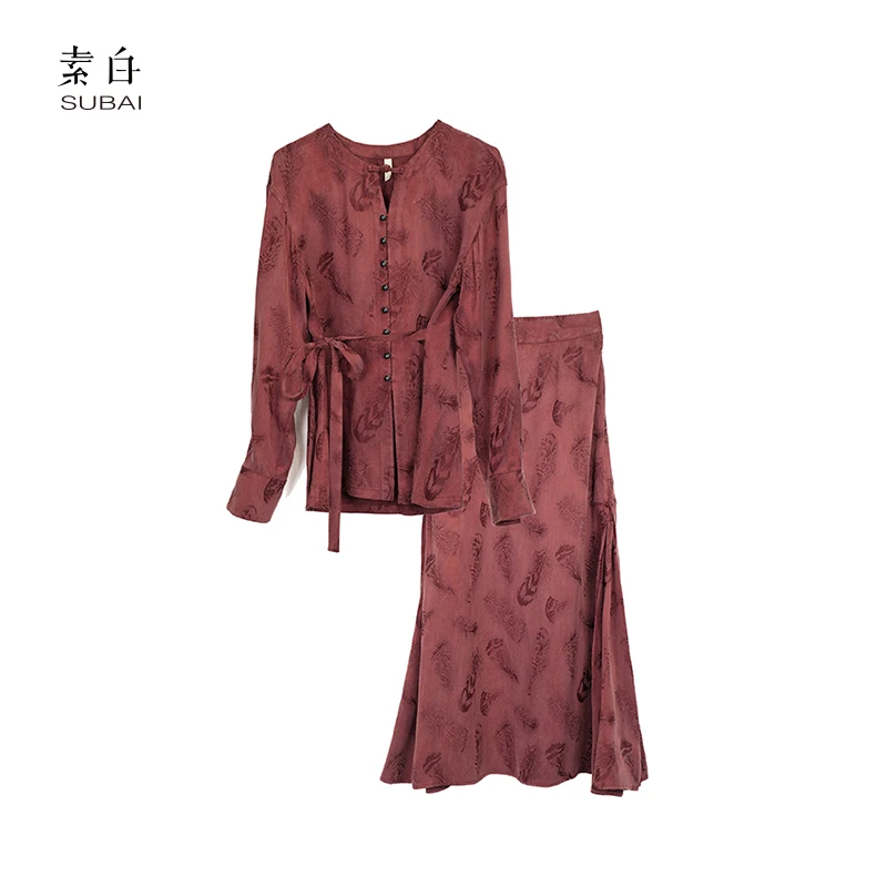 素白【朱颜】铜氨丝提花套装SB2411CP00762