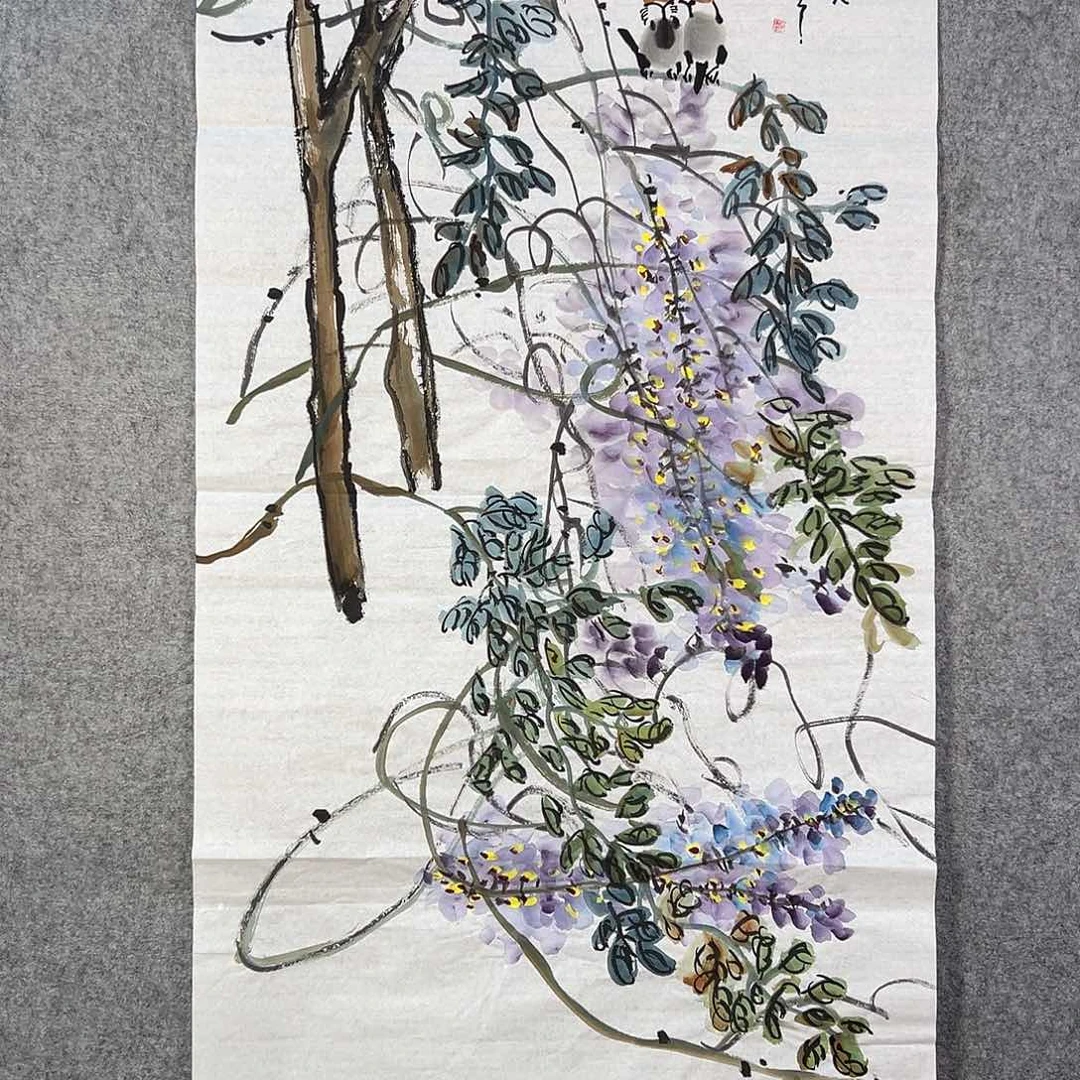 国画504 花鸟在此鸣叫的声响声