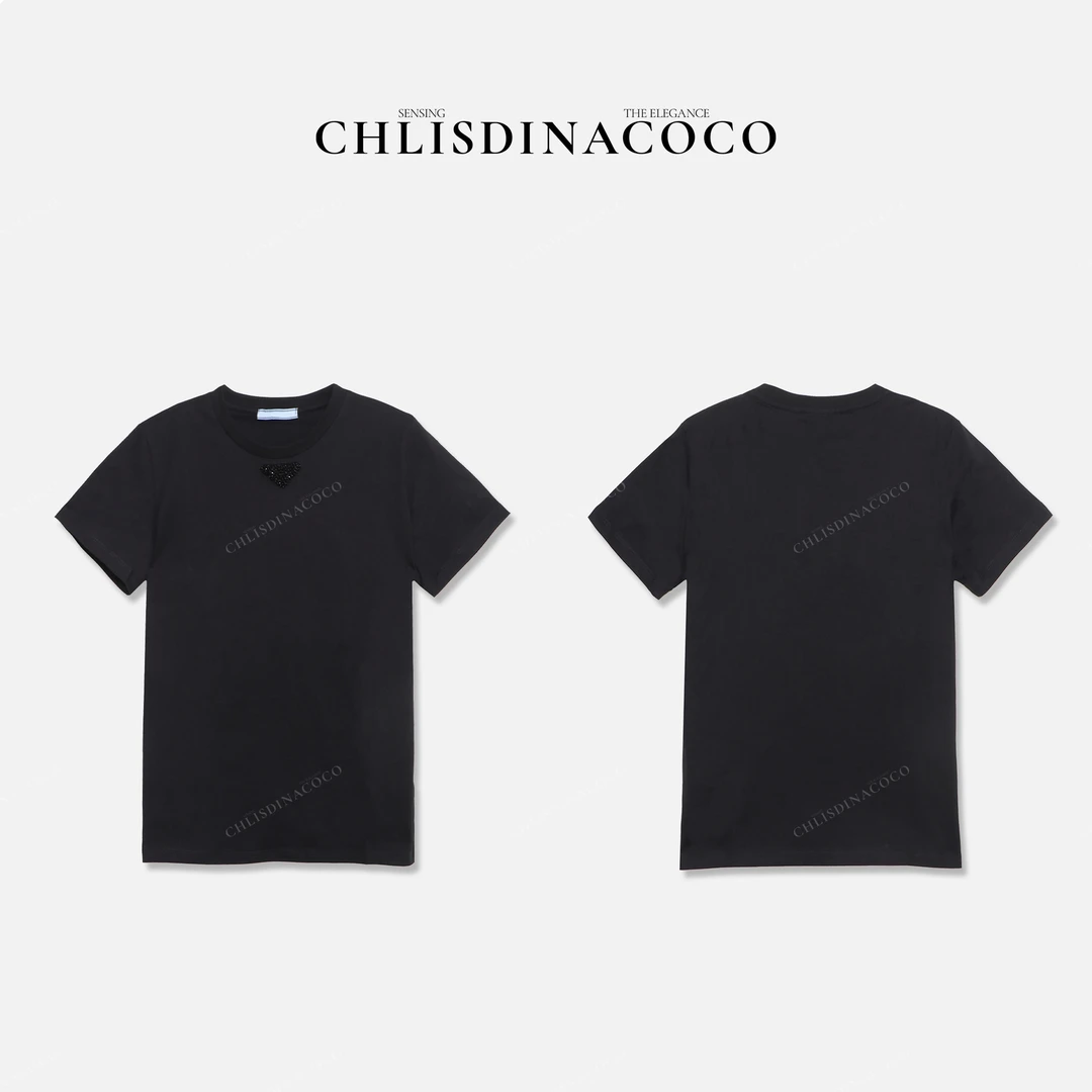 Chlisdinacoco【森海北嶼 】重工三角标短袖T恤 C28199DT251