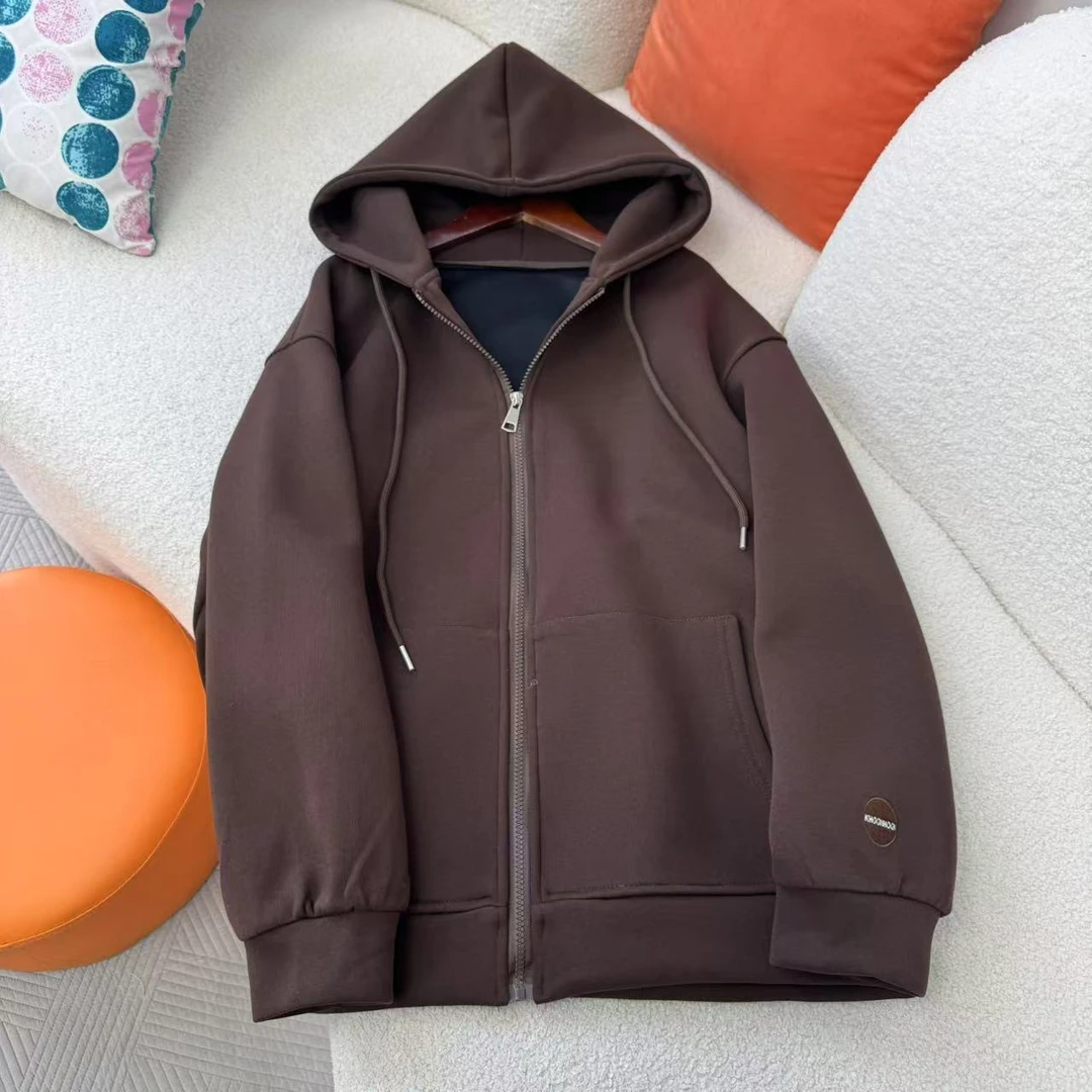 春季女棉质长袖连帽休闲卫衣外套