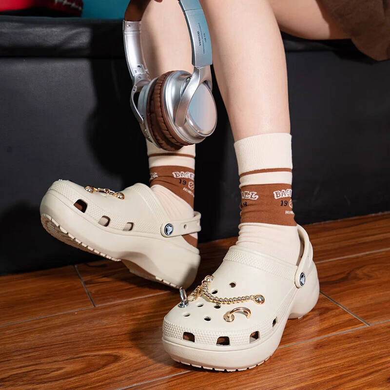 CROCS/卡骆驰官方 女鞋厚底云朵洞洞鞋户外休闲时尚一脚蹬沙滩鞋