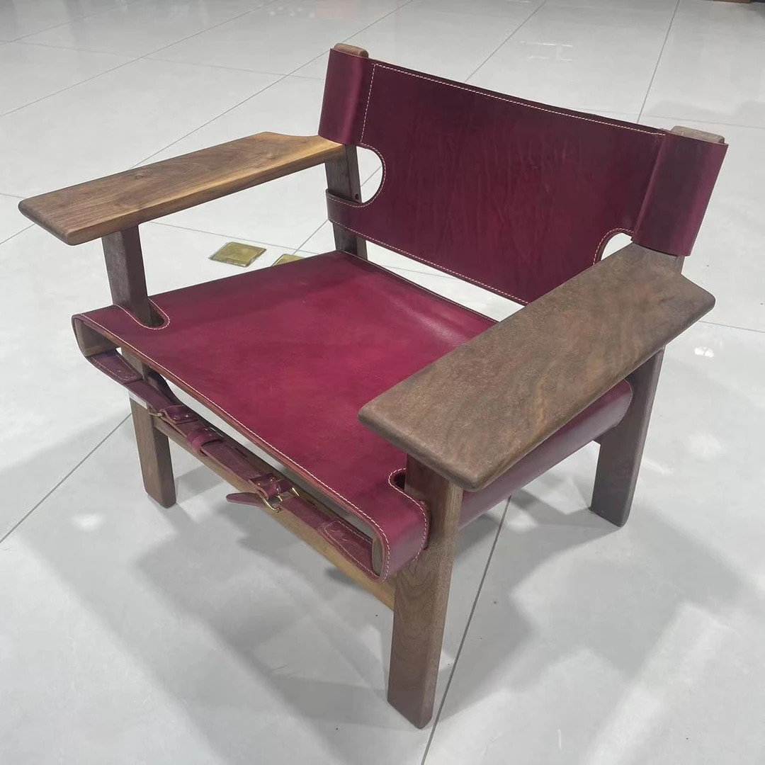 【 一物一拍每日一张】现场编号西班牙椅北美黑胡桃意大利头层牛皮