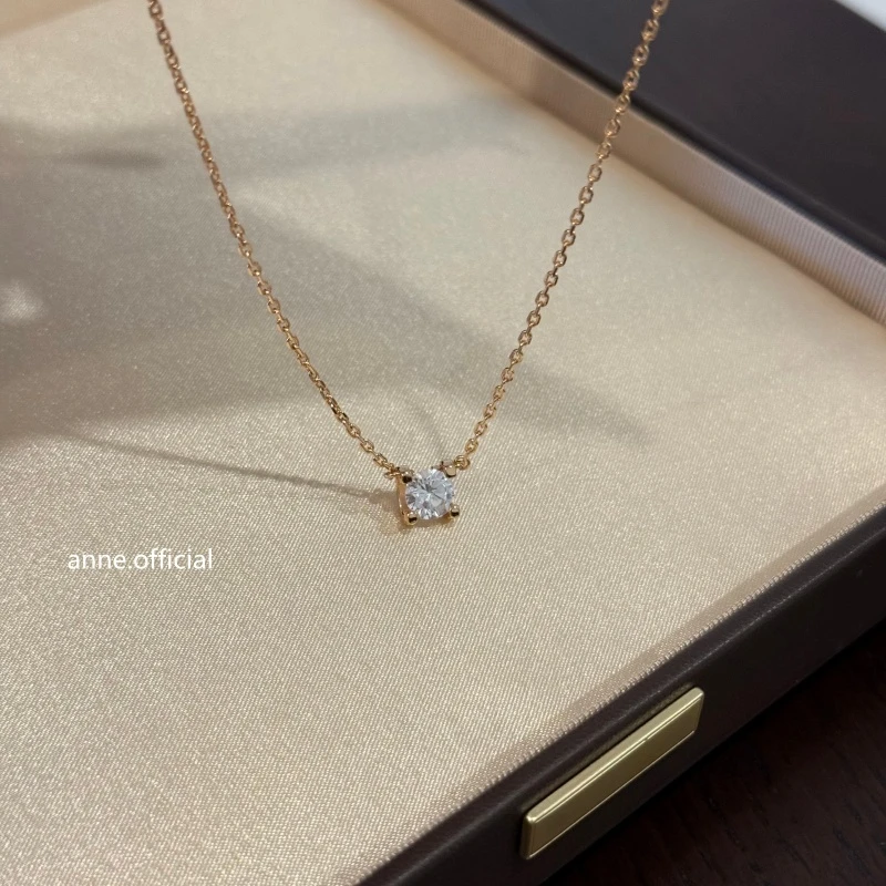 铜合金项链 玫瑰金色牛头四爪闪耀单锆气质项链【X726】