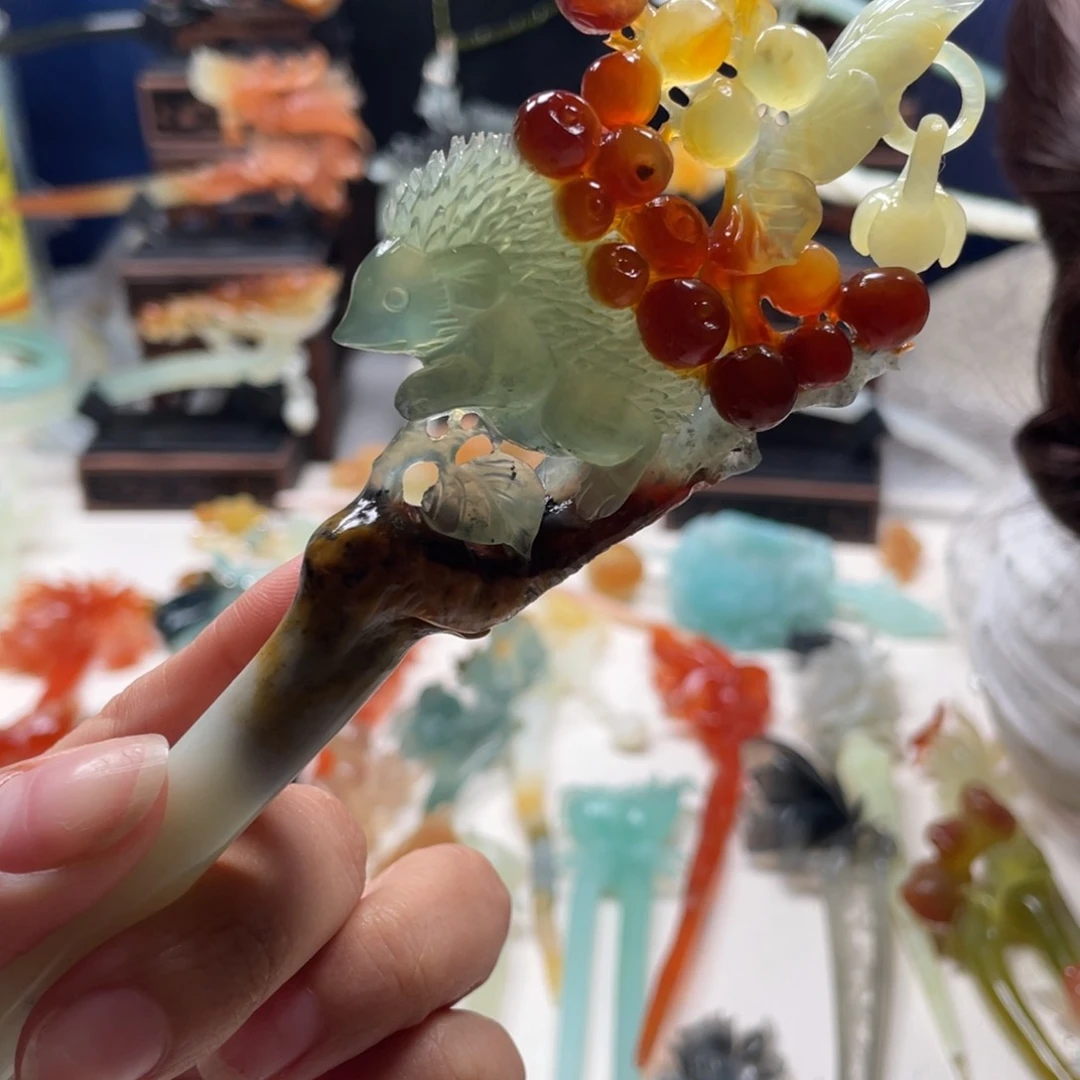 【闪购商品】未镶嵌岫玉发饰四*只