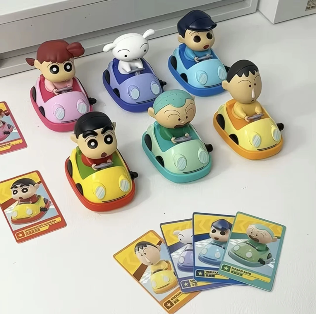 正品蜡笔小新碰碰车盲盒光动能潮玩动漫周边手办摆件生日公仔礼物