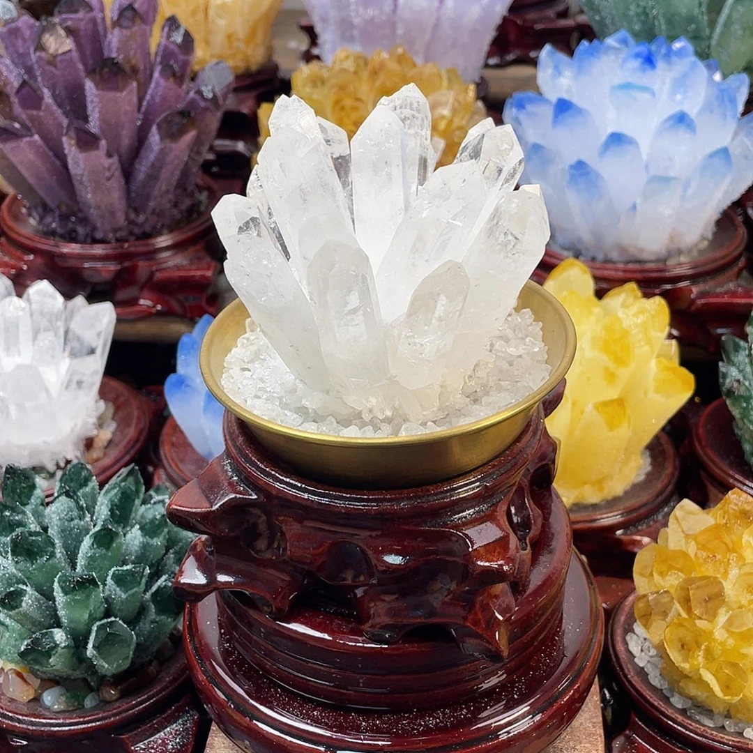 叶***龙石材天然白水晶60