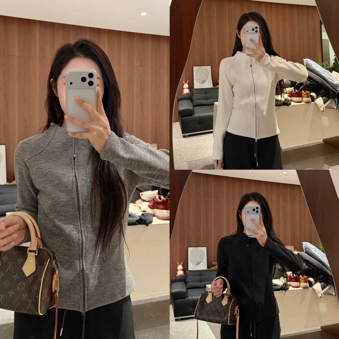 宿慕SUMU女款显瘦气质时尚保暖加绒秋冬新款百搭立领修身外套866