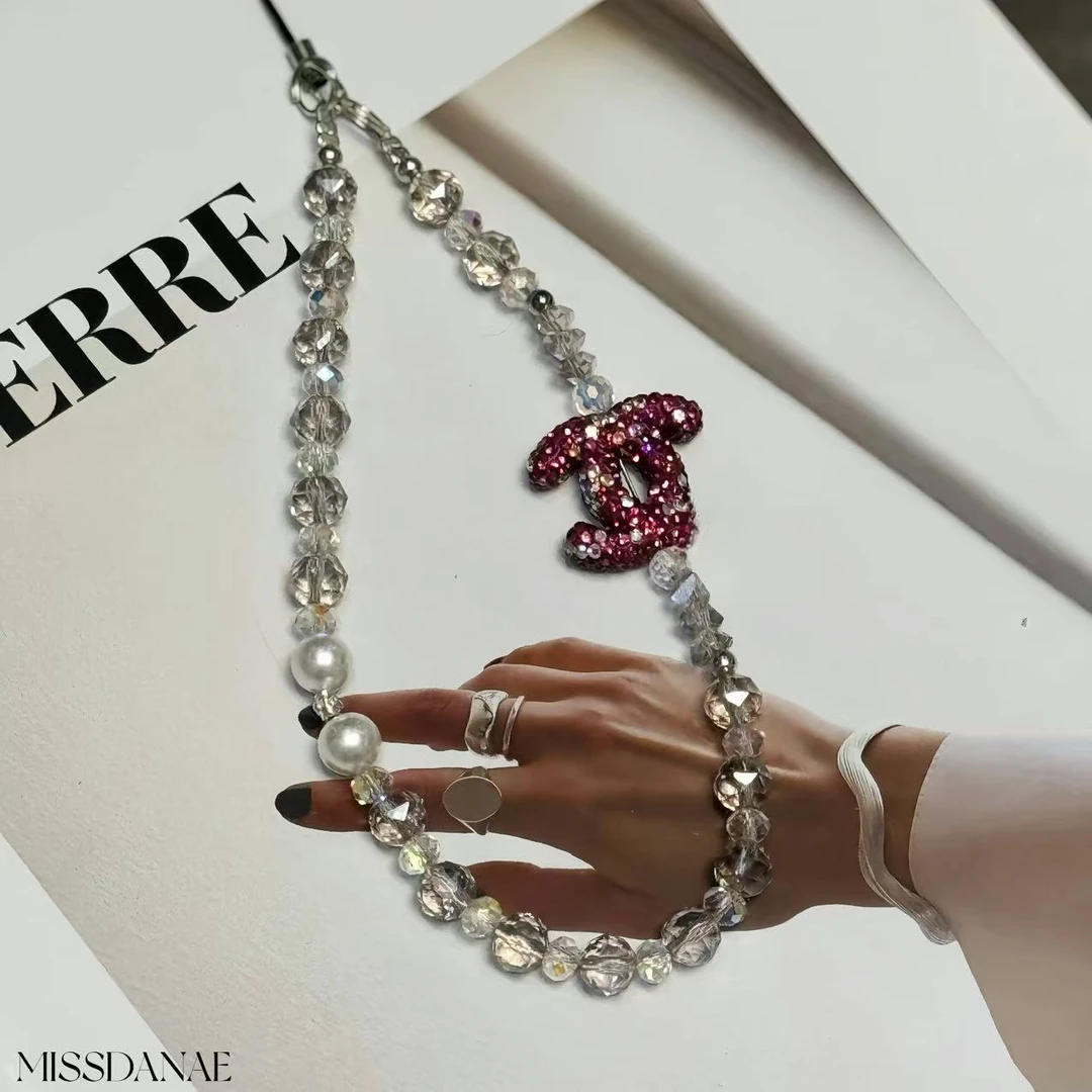 【玫红小香】MISSDANAE手机链适用于苹果安卓