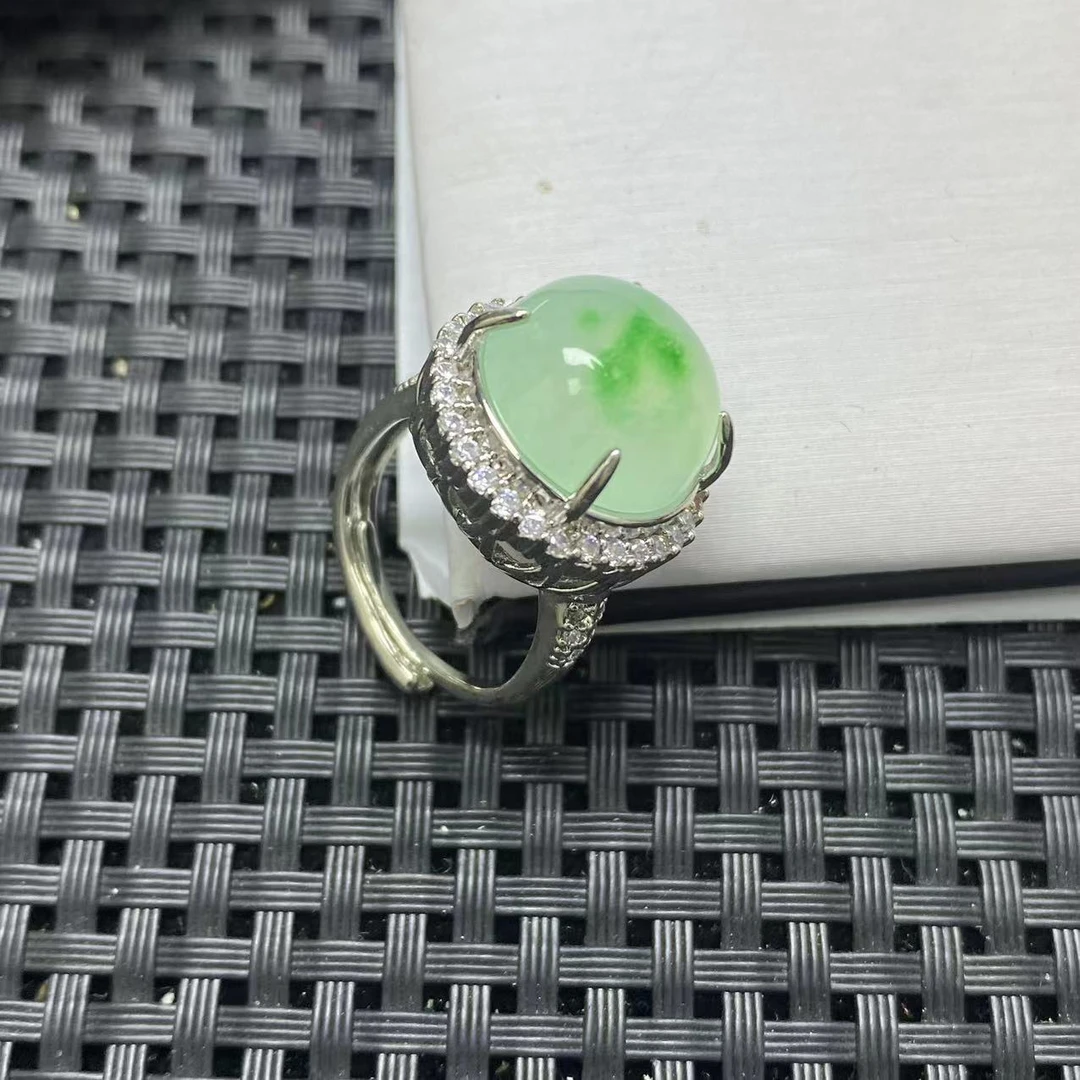 【九矿】G327冰绿戒指时尚戒指