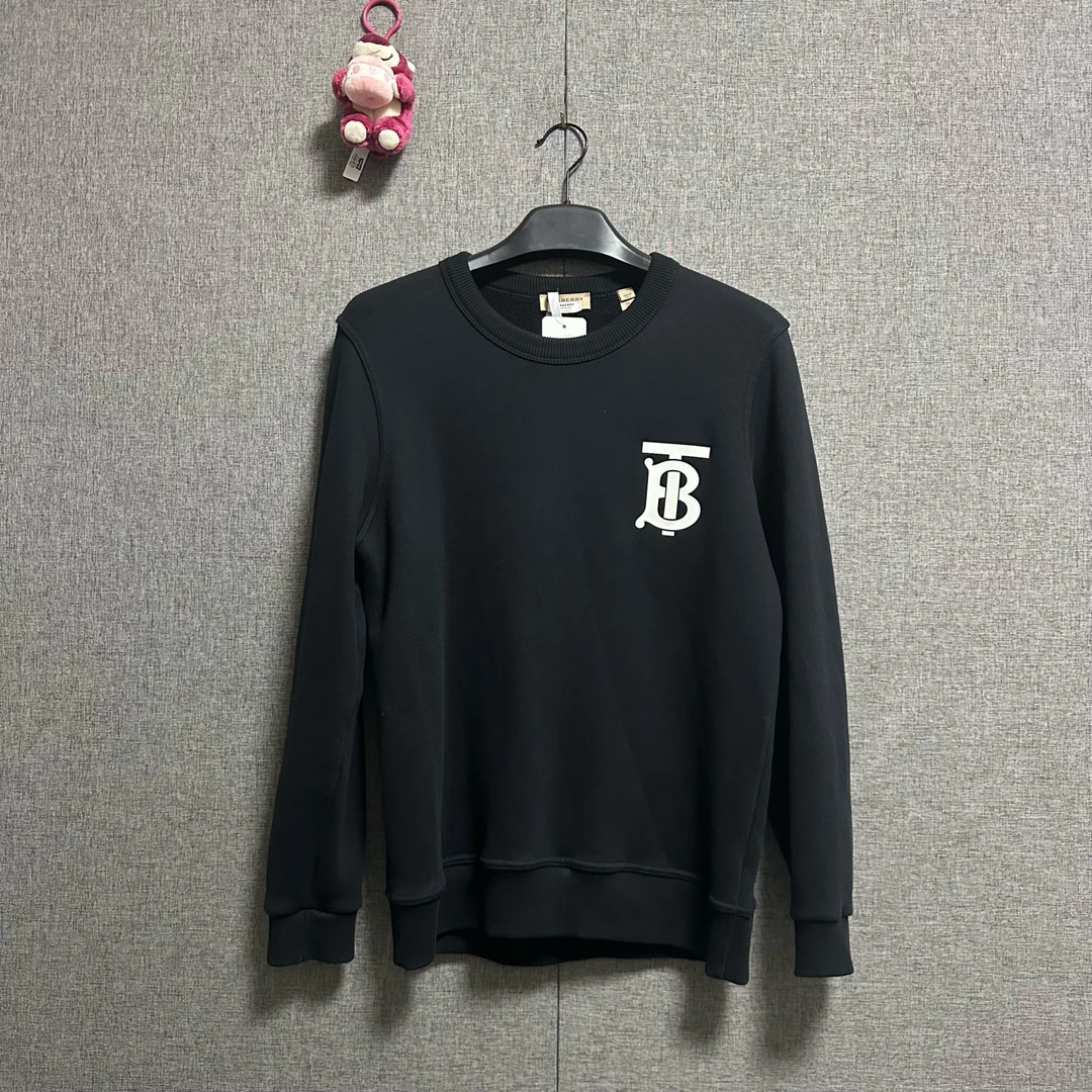 99新 BURBERRY/博柏利 XS码/黑色TB印花卫衣/r639