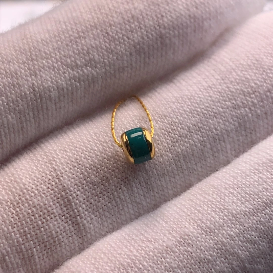 绿松石18K金镶嵌绿松石4mm