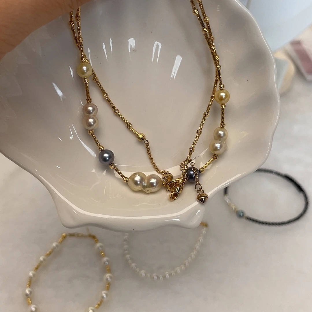 银S925镶嵌海水珍珠颈饰