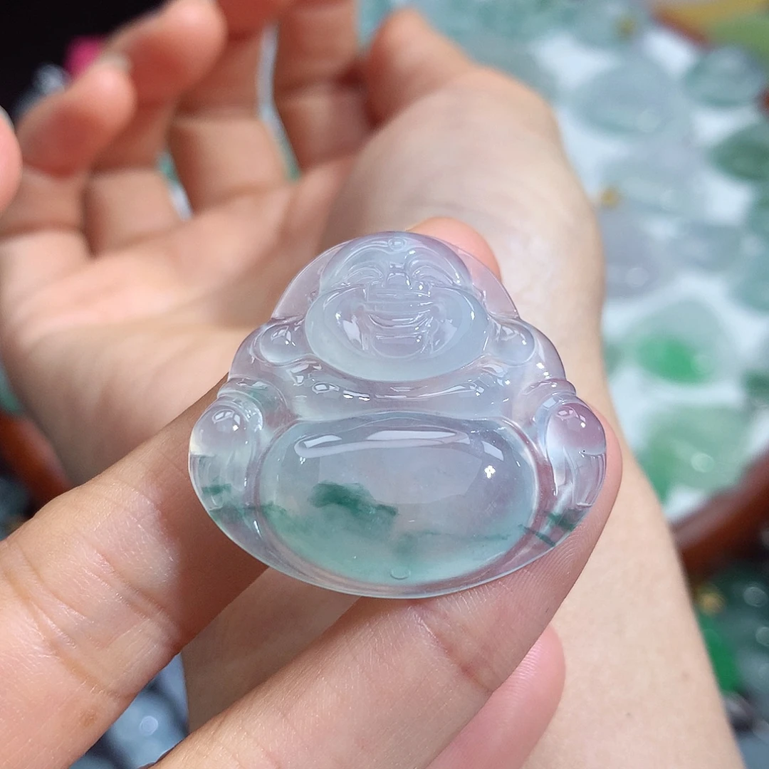 翡翠未镶嵌颈饰佛公