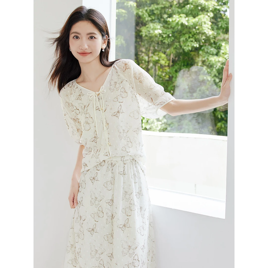 【备用链接】朗文斯汀气质蝴蝶提花洋气衬衫DTYC4205D07207