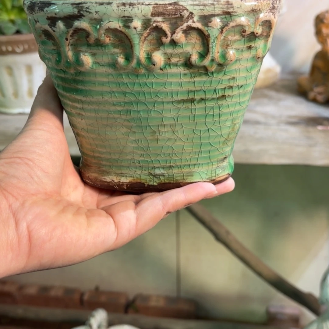 许纯的花房 椭圆冰裂小盆