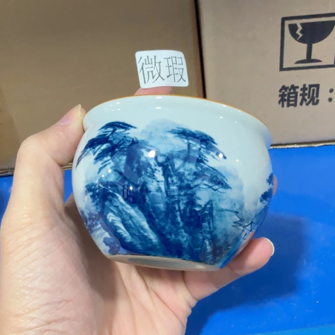 釉下手绘茶具微瑕