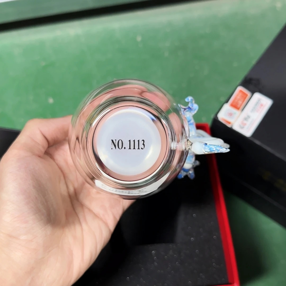 琉璃手工艺品白龙二代1113价陶瓷杯垫加银嘴过滤