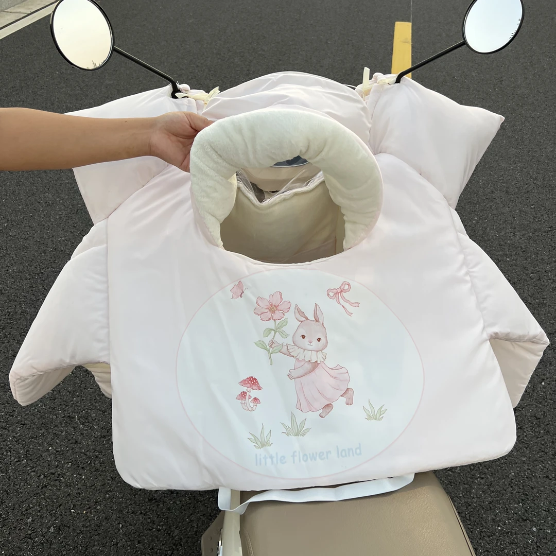 亲子款电动车挡风被冬季加绒加厚可视天窗电瓶摩托车儿童小孩保暖