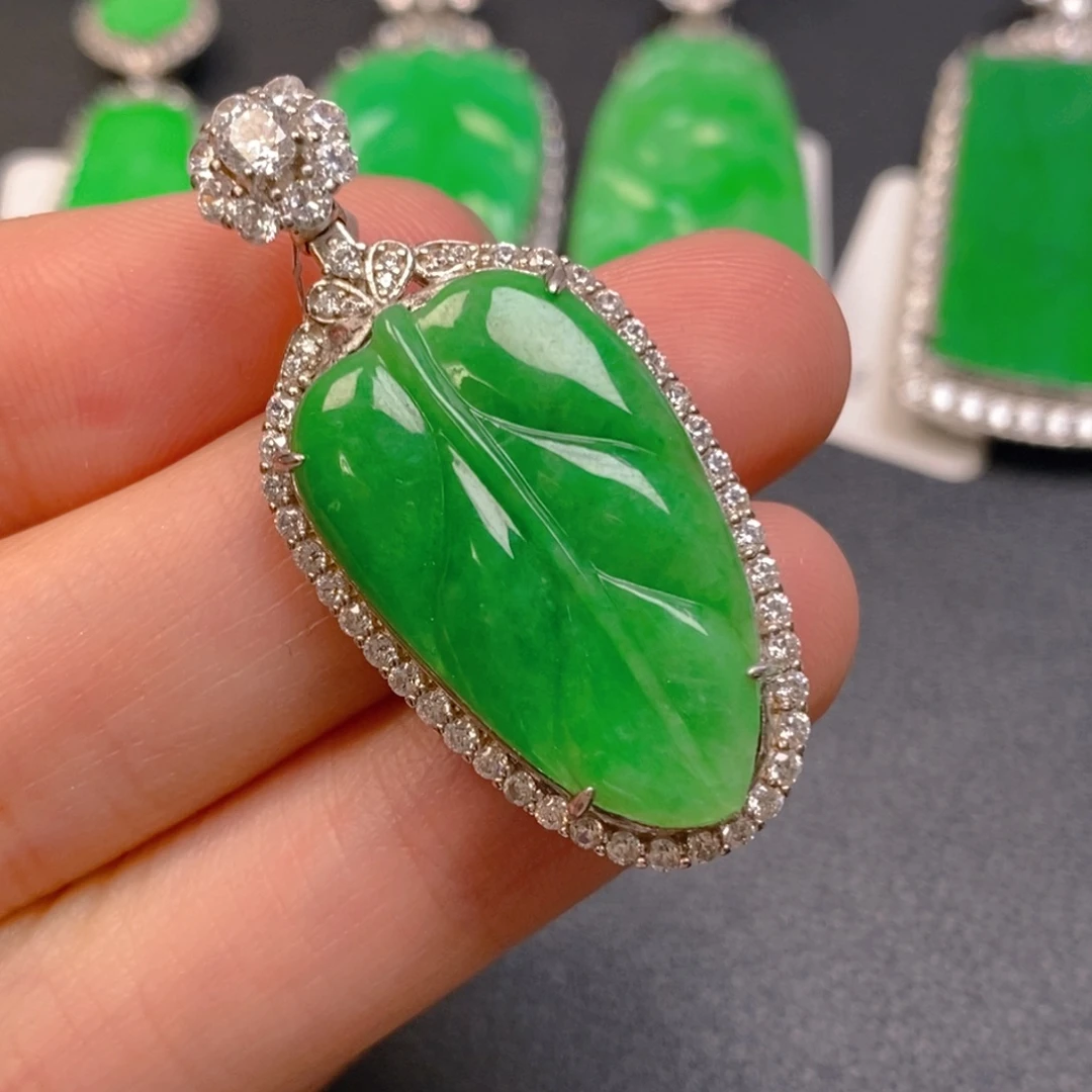 翡翠银S925镶嵌吊坠(不含链)