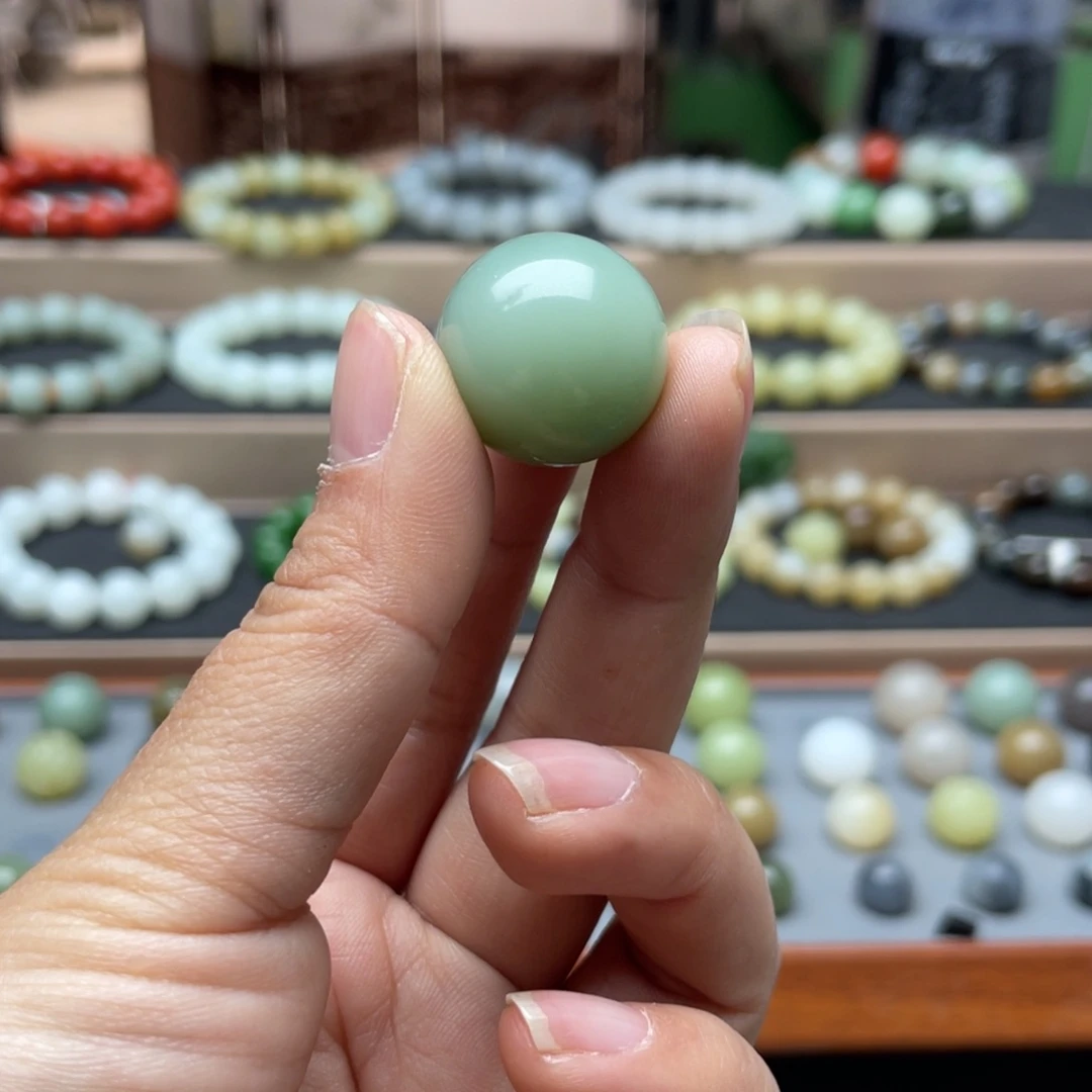 和田玉（碧玉）单珠20未镶嵌