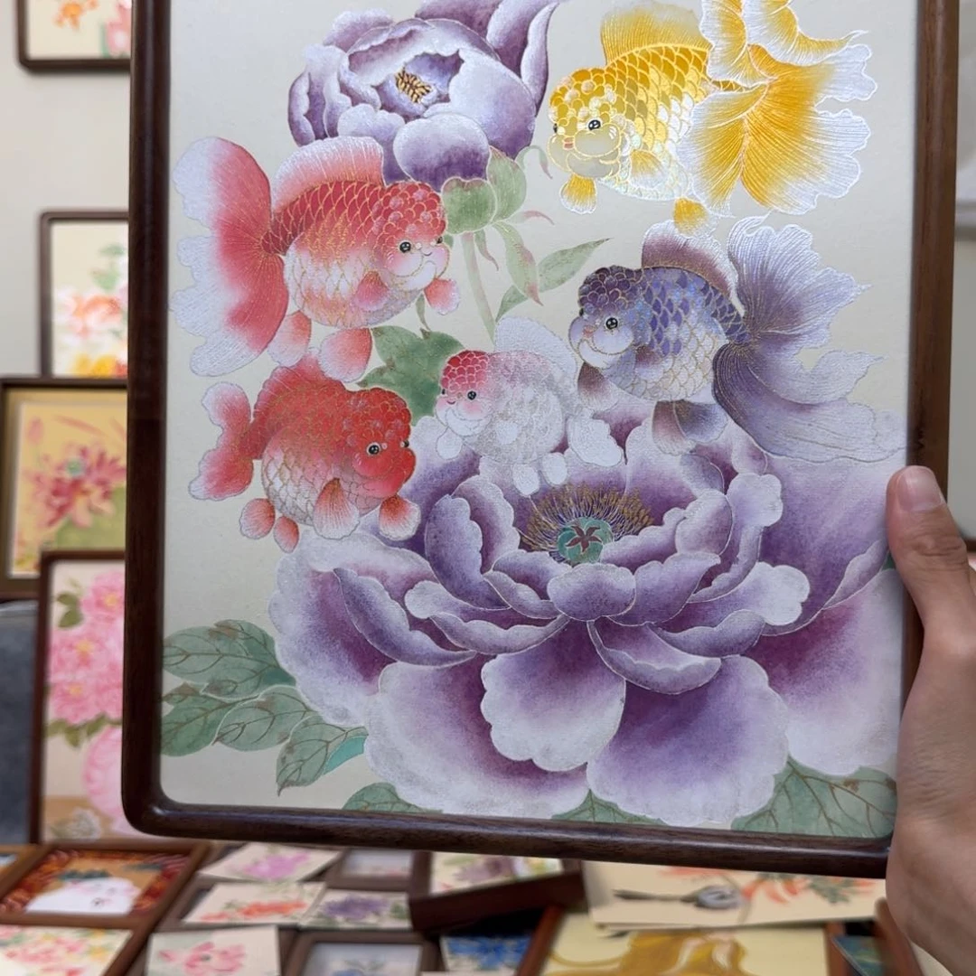 坚**鹿牡丹紫色小鱼16寸定制链接