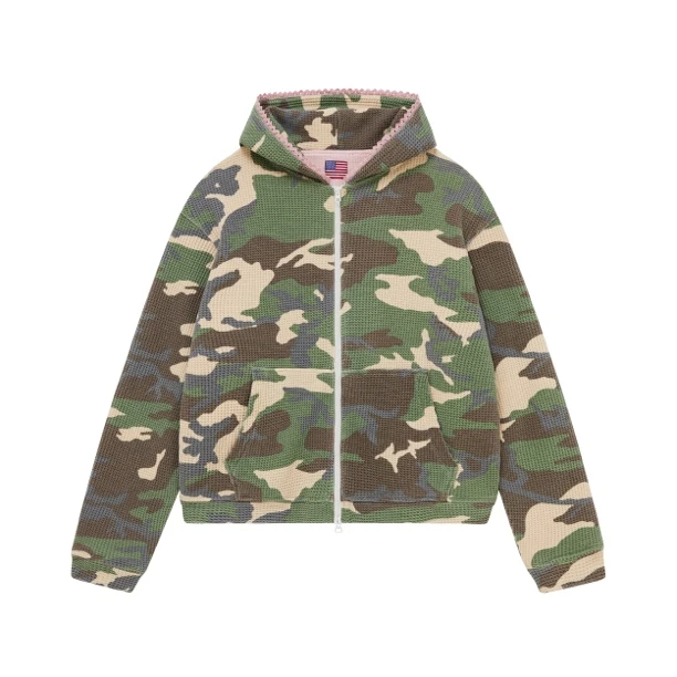 ARROW UP 25AW新款迷彩华夫格连帽卫衣 CAMOUFLAGE WAFFLE HOODIE