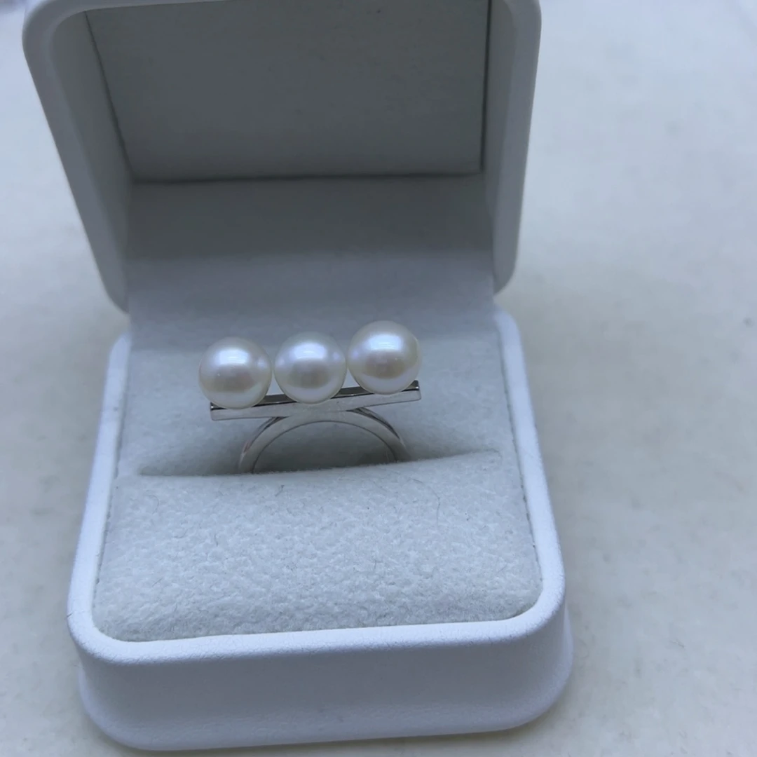 戒指淡水珍珠银S925镶嵌