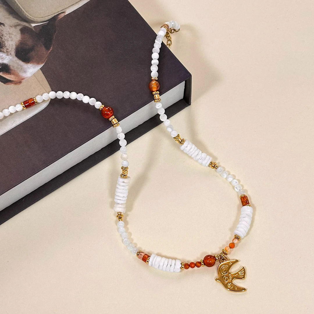 【迁徙】原创天然石玛瑙烂漫气质项链