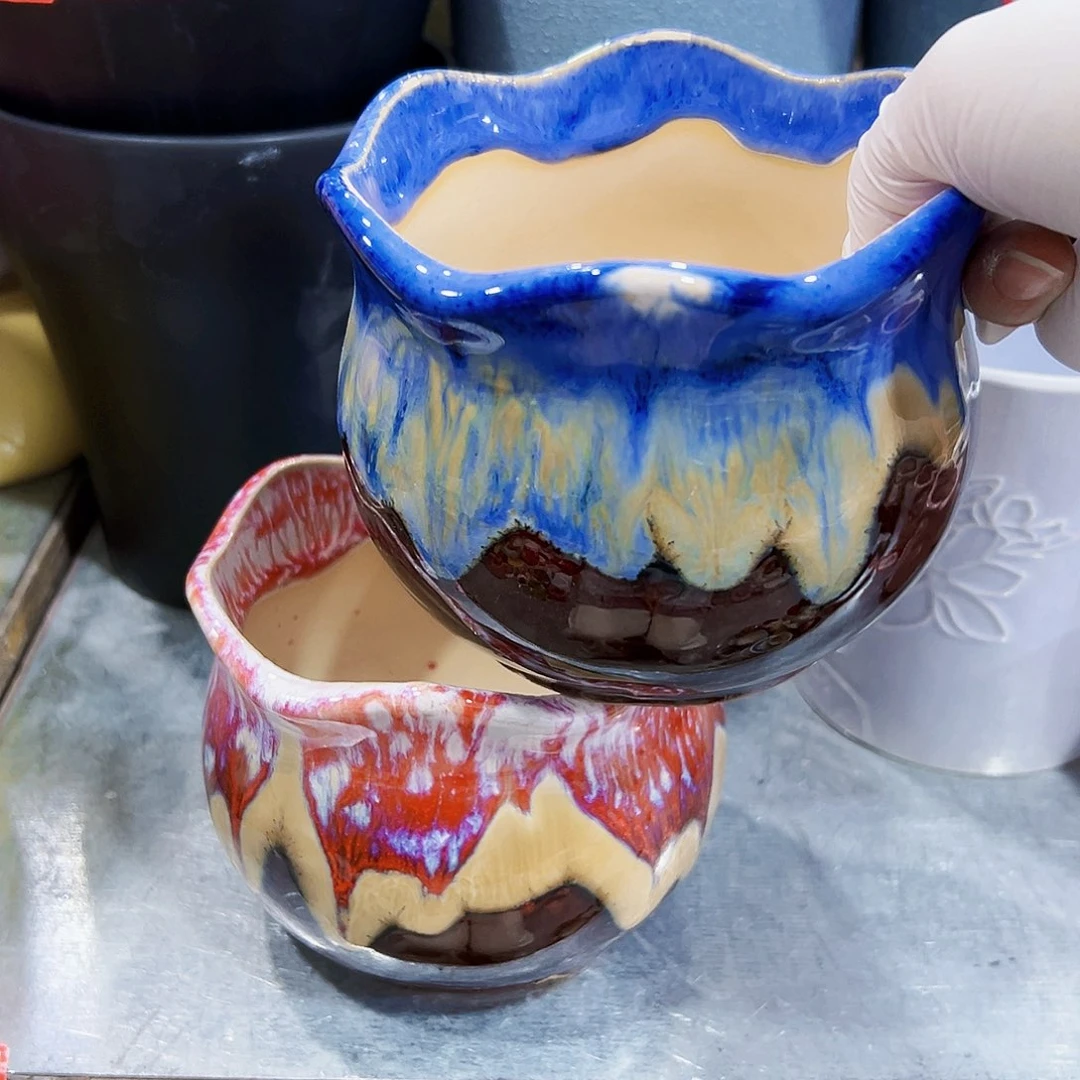 有孔外贸库存尾货陶瓷花盆凑单18米包邮