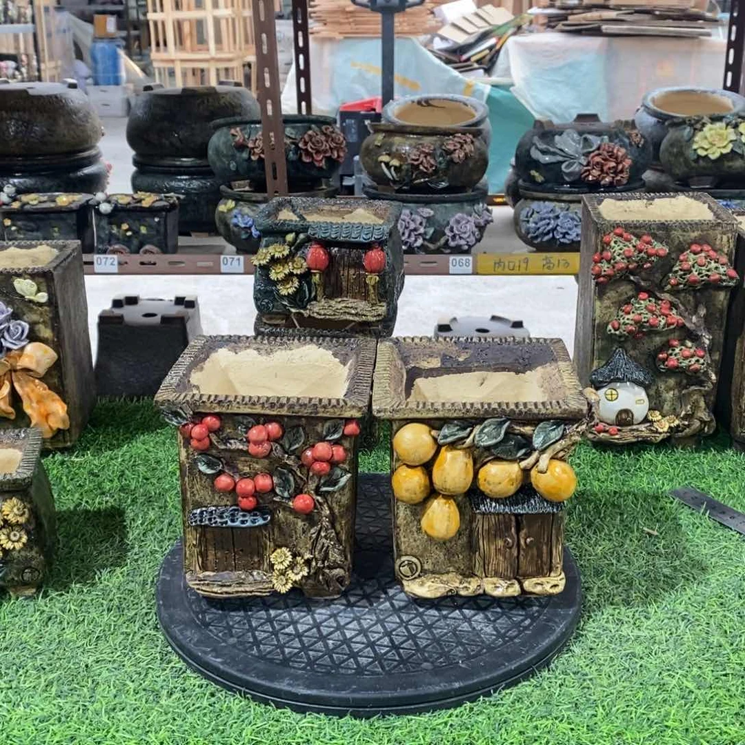 红陶青藤花器多肉花盆