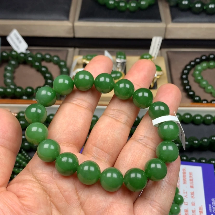 【闪购商品】手串未镶嵌和田玉（碧玉）查****师12m m