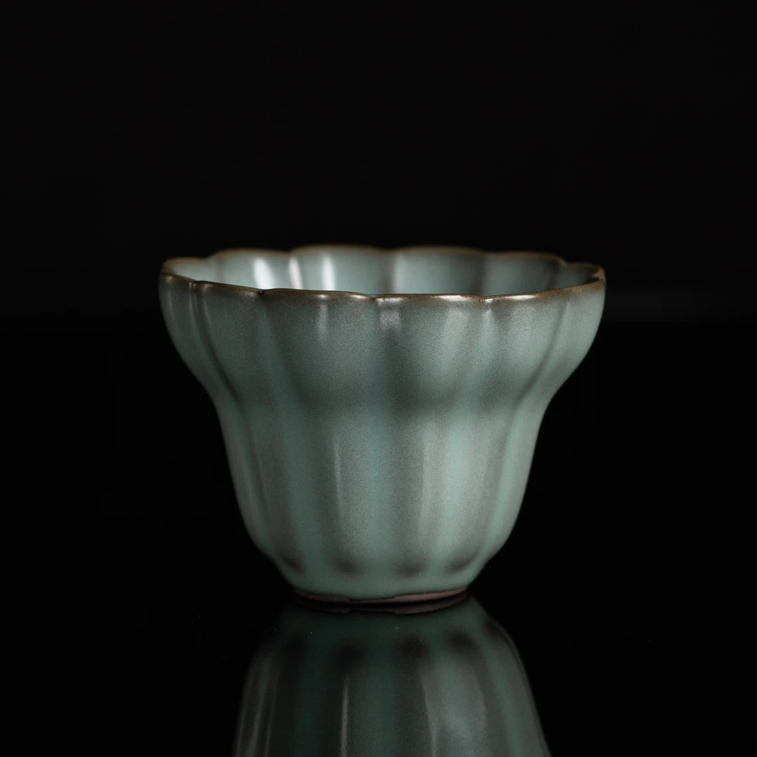 锋子铁胎汝窑佛手杯泡茶仿古釉高档品茗杯单杯家用陶瓷在号茶杯