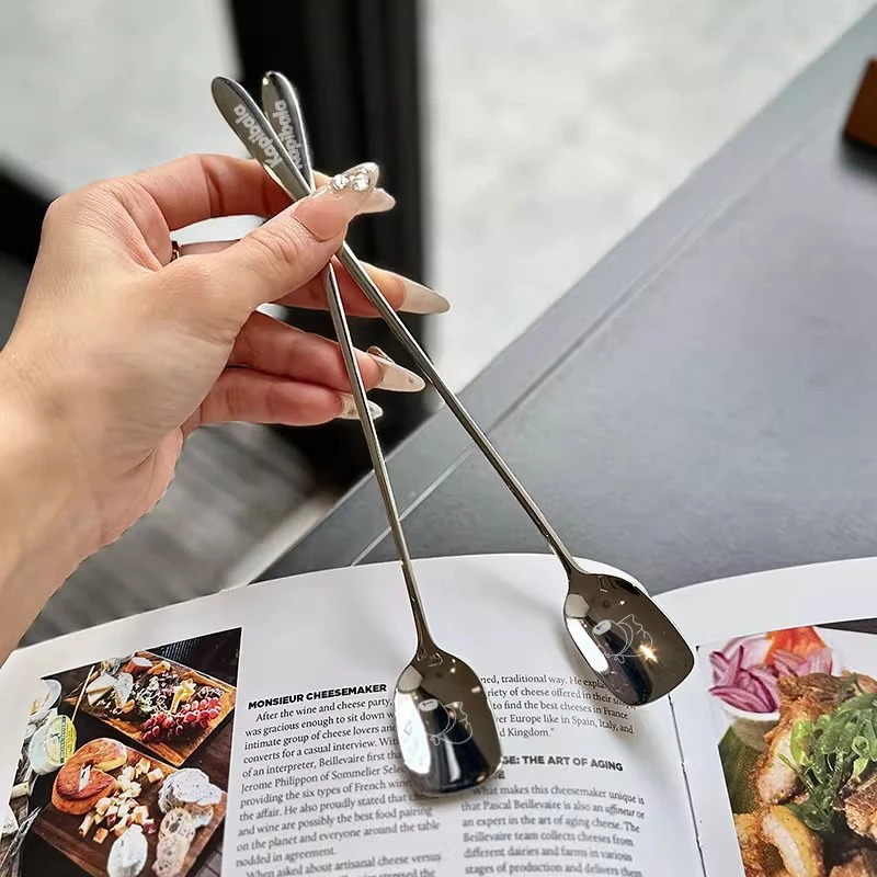 18/10卡皮巴拉长柄咖啡勺搅拌勺小方勺