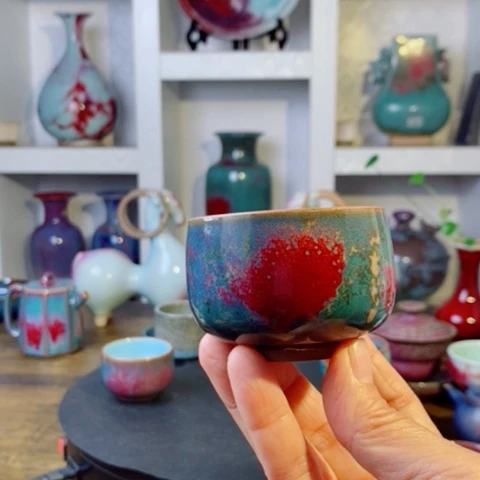 黄***石瓶禹州神后钧瓷原产地~