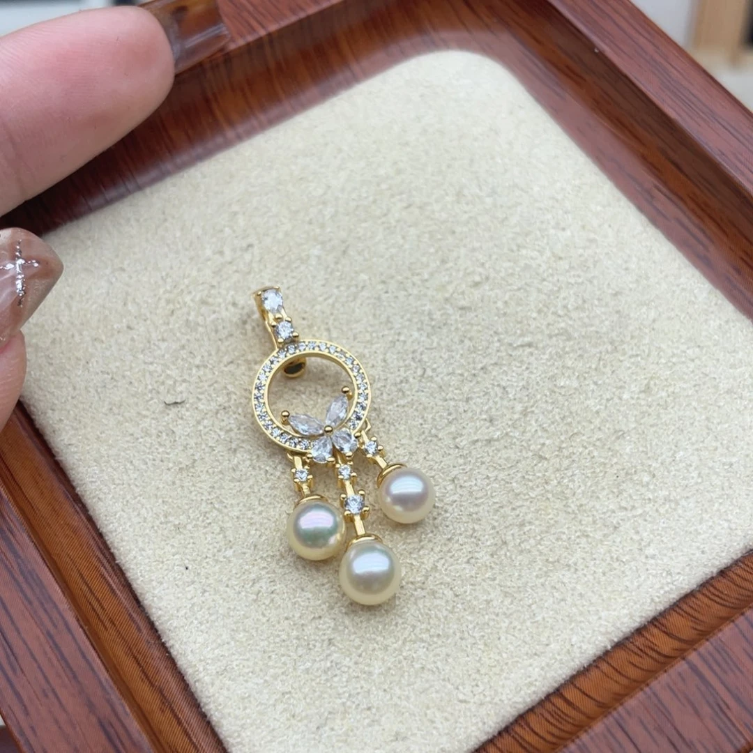 颈饰银S925镶嵌海水珍珠W106