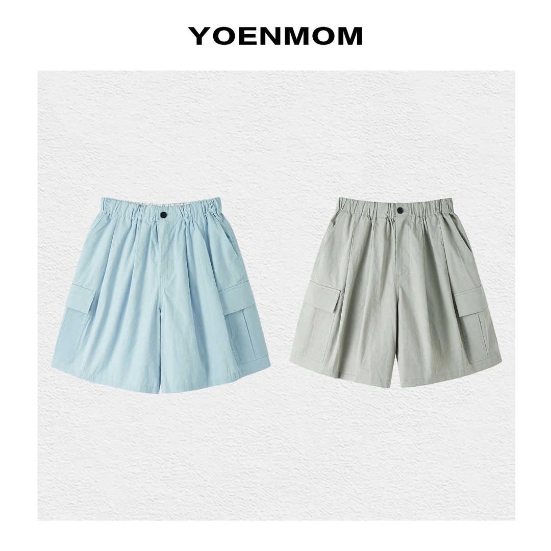 YOENMOM·春日恋歌·进口高密匹马棉盐缩工艺立裁宽松休闲五分中裤