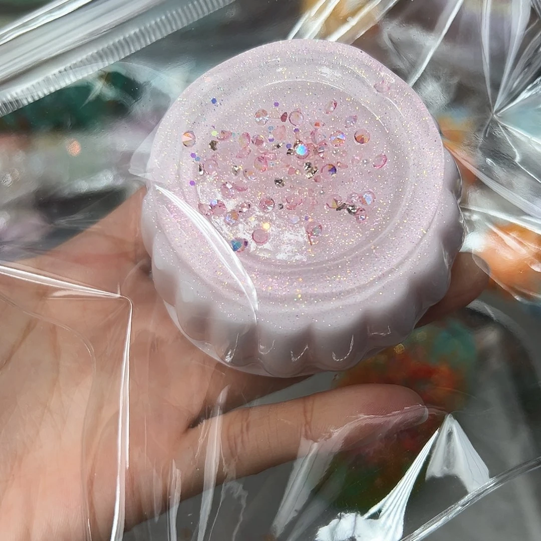 硅胶粉色闪闪乳膏泥布丁140g