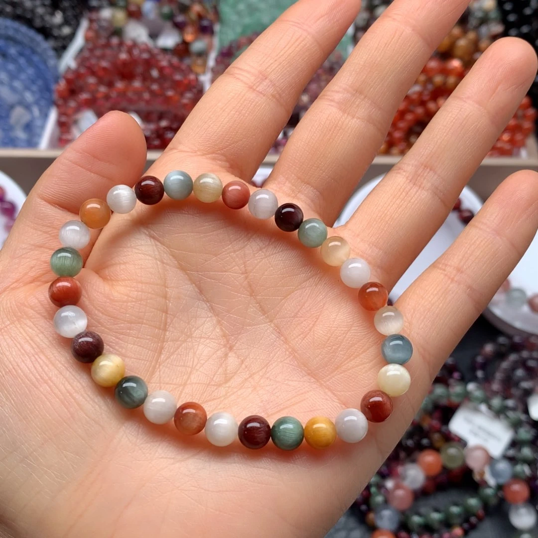 水晶手链未镶嵌彩兔毛6.2