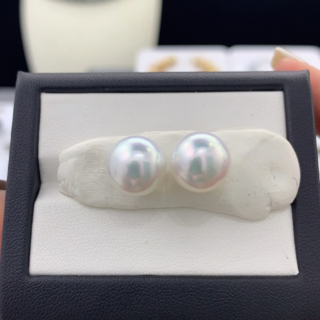 未镶嵌裸珠定制海水珍珠11mm小灯泡冷白光澳白对珠