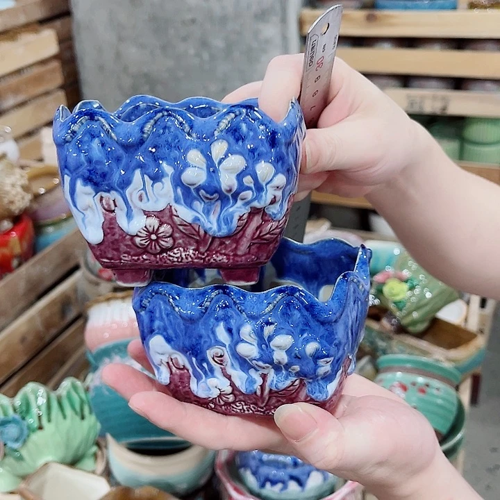 有孔，凑10元包邮陶瓷花盆发货！