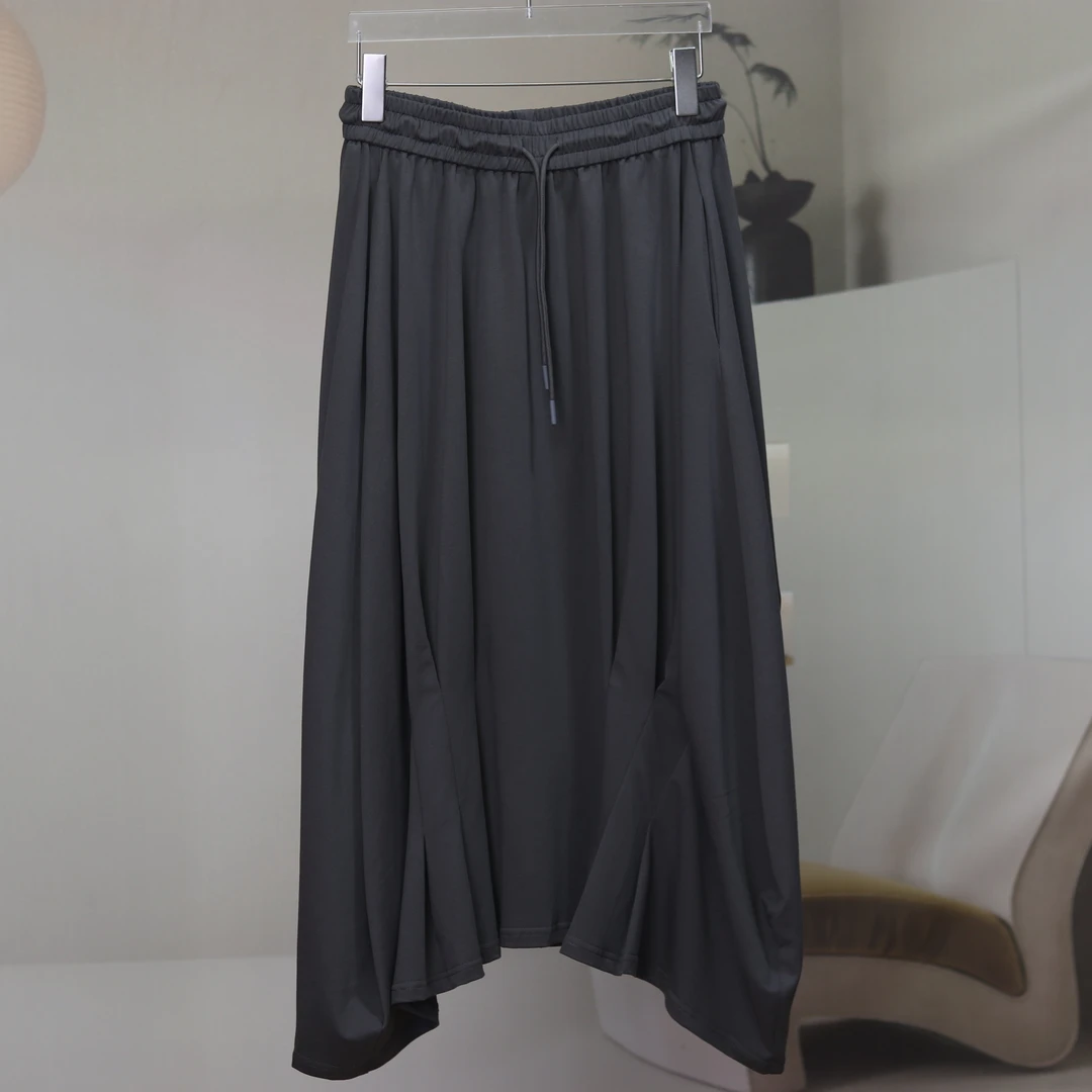 【10158】高品质原创设计灰色时尚百搭不规则休闲半裙E