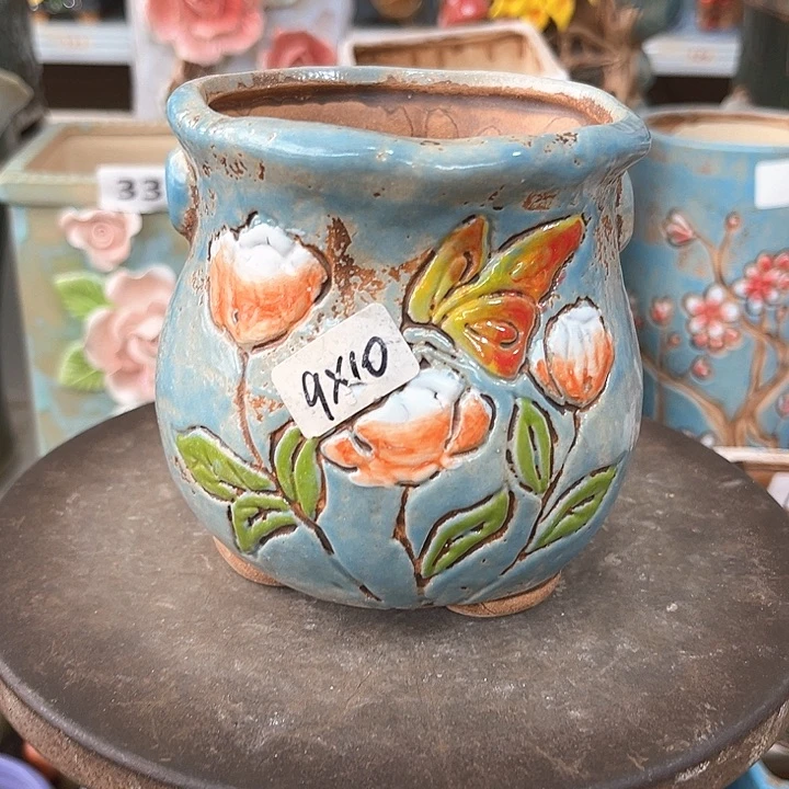 紫砂花盆粗陶材质多肉花盆