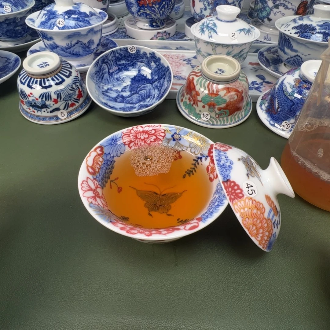 陶瓷景德镇纯手工纯手绘茶具木木45