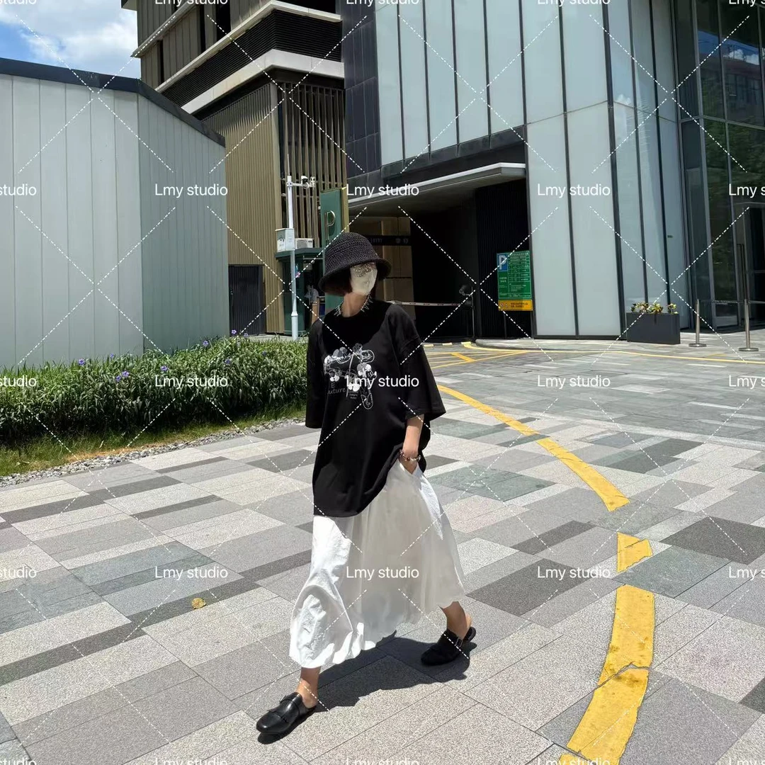 ZP设计师款小众别针米奇宽松oversize高克重半袖tee